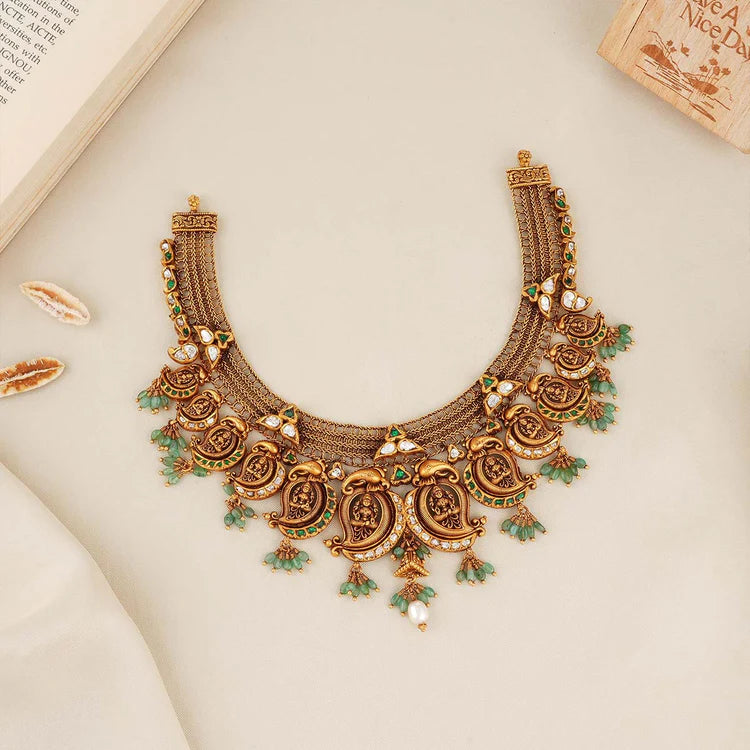 Nakashi Unique Short Necklace With Gold Plated